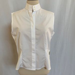 Women’s sleeveless, mock collar Equestrian Show Shirt by Alessandro Albanese; XL
